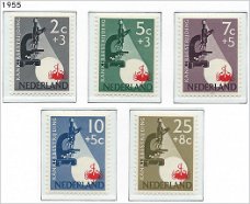 Nederland - Kankerbestrijding 1955 - NVPH 661#665 - Serie - Postfris