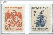 Nederland -Michiel de Ruyter 1957 - NVPH 693#694 - Serie - Postfris