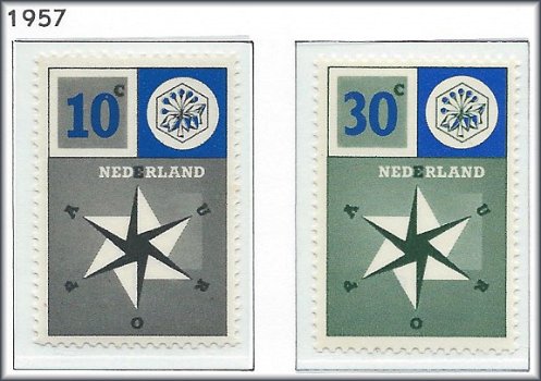 Nederland - Europa – Windroos 1957 - NVPH 700#701 - Serie - Postfris - 1