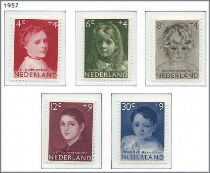 Nederland - Kinderzegels 1957 - NVPH 702#706 - Serie - Postfris - 1