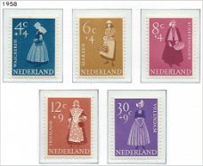 Nederland - Zomerzegels 1958 - NVPH 707#711 - Serie - Postfris