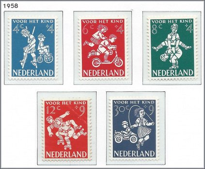 Nederland - Europa – Kinderzegels 1958 - NVPH 715#719 - Serie - Postfris - 1