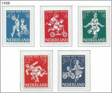 Nederland - Europa – Kinderzegels 1958 - NVPH 715#719 - Serie - Postfris