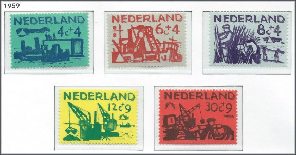 Nederland - Zomerzegels 1959 - NVPH 722#726 - Serie - Postfris - 1