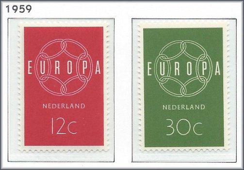 Nederland - Europa – Ketting 1959 - NVPH 727#728 - Serie - Postfris - 1