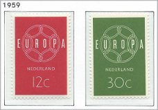Nederland - Europa – Ketting 1959 - NVPH 727#728 - Serie - Postfris