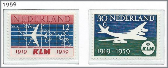 Nederland - 40 jaar KLM 1959 - NVPH 729#730 - Serie - Postfris - 1