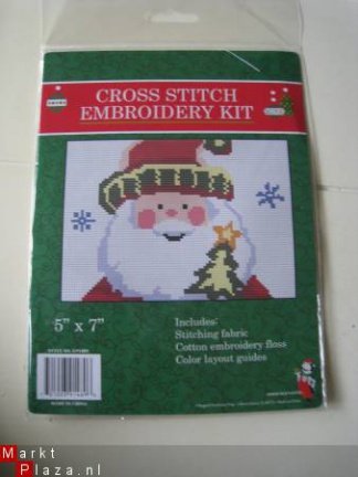 Borduursetje met afbeelding Kerstman - nr. 1
