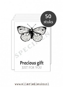 Sieraden kaartjes precious gift vosjes A7 - 50 stuks - 2