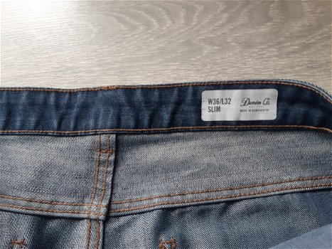 Nieuwstaat blauwe spijkerbroek DENIM CO W36/L32 SLIM - 3