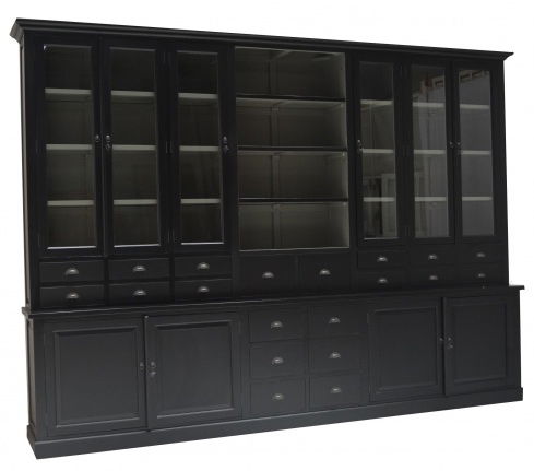 Buffetkast Mega XL zwart - grijs 365 x 50/40 x 260cm 20 laden - nr. 1