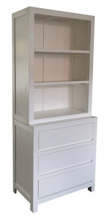 Boekenkast Dimolfetta wit - wit 100 x 50/40 x 215cm greeploos - nr. 1