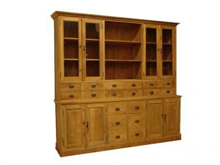 Apothekerskast teak 250cm 18 laden open vak gratis bezorgd - nr. 1