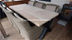 Steigerhout BUREAU Tafel Eettafel met Industriele/Metalen Onderstel - 3 - Thumbnail