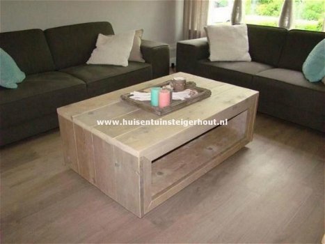 Steigerhout Salontafel Bijzettafel Gratis Bezorgd - 4