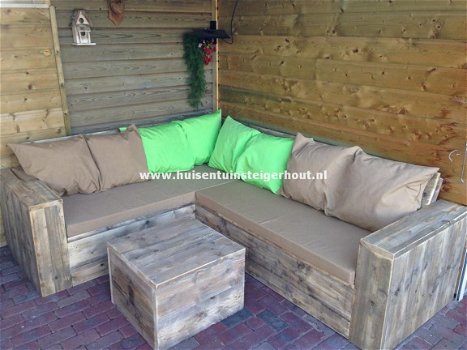 Steigerhout Lounge Hoekbank Loungebank ACTIEMAAND - 3