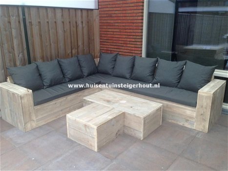 Steigerhout Lounge Hoekbank Loungebank ACTIEMAAND - 4