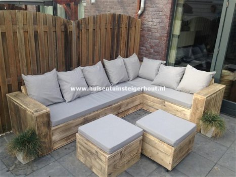 Steigerhout Lounge Hoekbank Loungebank ACTIEMAAND - 5