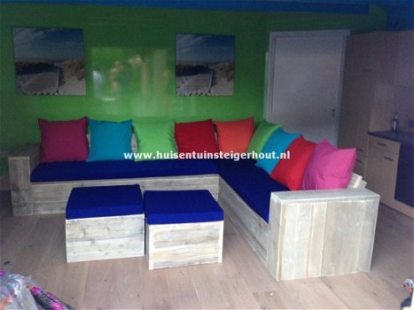 Steigerhout Lounge Hoekbank Loungebank ACTIEMAAND - 6