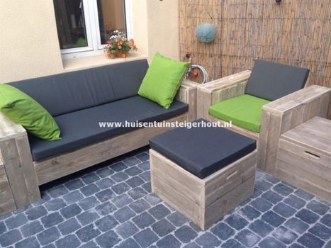 Steigerhout Loungeet Set Loungebank GRATIS BEZORGD - 1