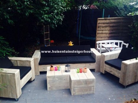 Steigerhout Loungeet Set Loungebank GRATIS BEZORGD - 4