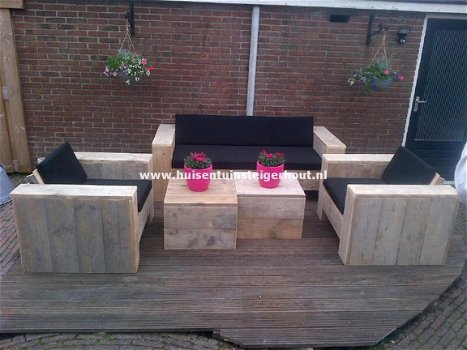 Steigerhout Loungeet Set Loungebank GRATIS BEZORGD - 7