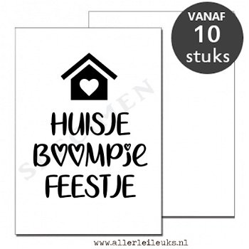 Quote kaarten huisje boompje feestje A6 - 10 stuks - 1