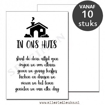 Quote kaarten in ons huis A6 - 10 stuks - 1