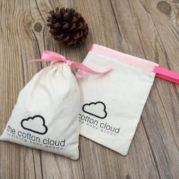 100% Cotton Muslin Bag, Cotton Pouch, Party Favor Bag, Cotton Wedding Bag - 3