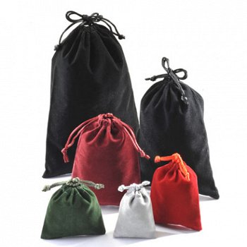 Velvet Pouch, Velvet Drawstring Bag, Promotional Coin Bags - 3