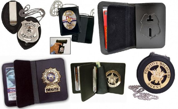Police Badge Holder Wallet, ID Card Holder, Leather Badge Holder Purse - 2