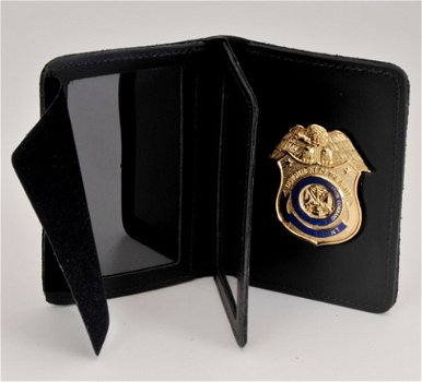 Police Badge Holder Wallet, ID Card Holder, Leather Badge Holder Purse - 3