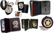 ID Card Holder, Leather Badge Holder Wallet, Neck Chain Badge Holder Wallet
