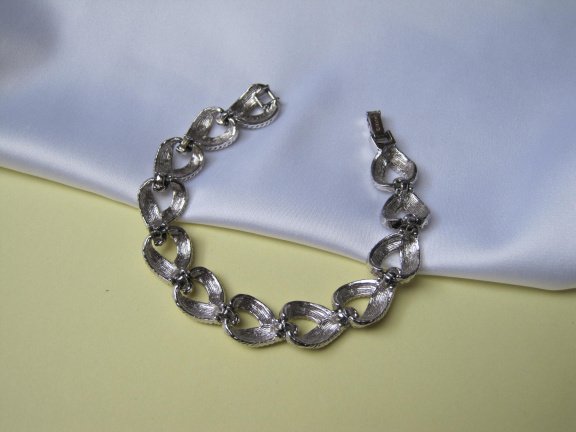 Armband Monet zilverkleurig koord motief schakels 17.5 cm. - Afbeelding 2