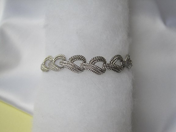 Armband Monet zilverkleurig koord motief schakels 17.5 cm. - Afbeelding 5