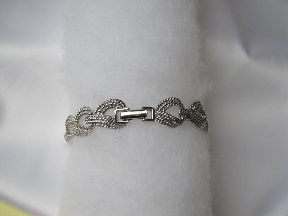 Armband Monet zilverkleurig koord motief schakels 17.5 cm. - Afbeelding 6