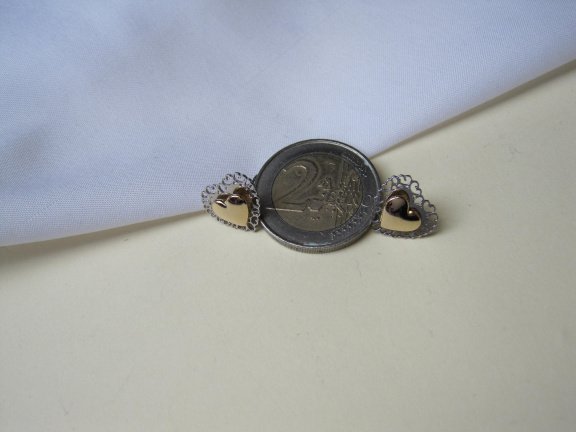 Oorbellen Avon zilverkleurig en goudkleurige hartjes 1.3x1.2 cm - Afbeelding 6