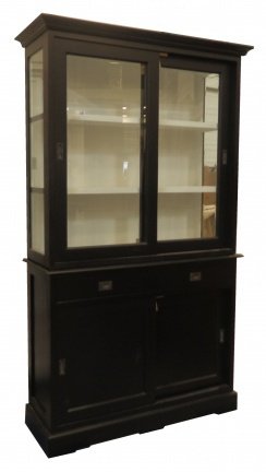 Zwarte keukenkast met schuifdeuren 120cm breed - nr. 1