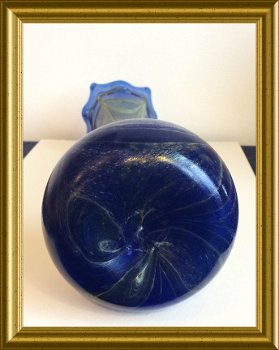 Mooie blauwe vaas van Jan Zeman, Tsjechie. - 6