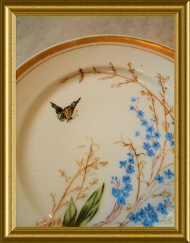 Mooi handgeschilderd porseleinen bordje : vlinder - 2