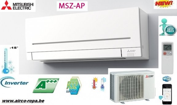 Mitsubishi MSZ-AP 2.5kw - 7kw A+++ Inverter warmtepomp airco - 1