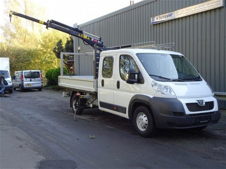 Peugeot Boxer - 435 2.2 HDI L4 Hiab laadkraan 017T Versterk Chassis Airco Trekhaak 3000 kg Open laad - 1