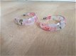 Oorbellen met roze bloemen - 3 - Thumbnail