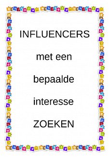 ZOEKER naar INFLUENCERS  gezocht