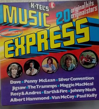 LP - K Tel's Music Express 1976 - 20 originele hits en stars - 1