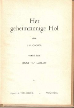 Jeugdboek - Het geheimzinnige hol - Jan Van Luijken - 2