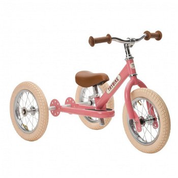 Nostalgische IJZEREN TRYBIKE driewieler - tweewieler 1-5 jr ROZE - 1