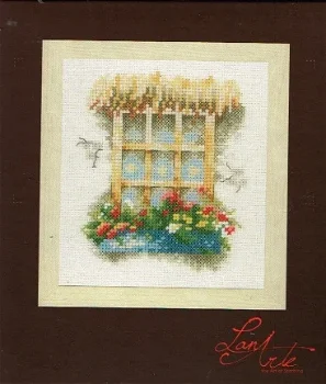 LANARTE BORDUURPAKKET ,WINDOW WITH FLOWERS 524 - 1