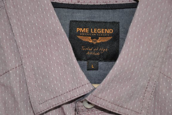 PME legend blouse overhemd maat L oud roze met motief - Afbeelding 3