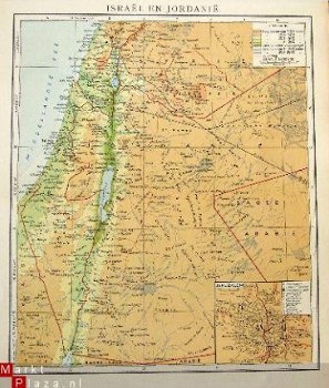 oud landkaartje Israel en Jordanie - 1